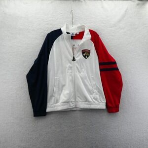 Starter Jacket Womens Medium Florida Panthers Hockey White Red Blue Full Zip NHL